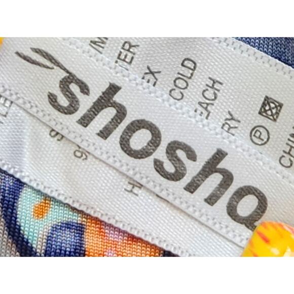 Shoshq Orange Multicolor Paisley Print Pull On Pleated Shorts S/M Lightweight - Picture 6 of 6